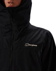 Berghaus Men's Deluge Pro 3.0 Insulated Waterproof Jacket (Black) zp up hood up