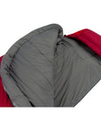 Sea To Summits Basecamp III Synthetic Sleeping Bag (Dark Red/Red) flap open from an angle