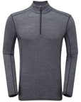 Montane Mens Primino 140 Long Sleeve Zip Neck Top - XL (Black)