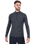 Montane Mens Primino 140 Long Sleeve Zip Neck Top - XL (Black) model looking away