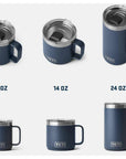 YETI Rambler 14 OZ (414ml) Stackable MS Mug (Rescue Red) sizes