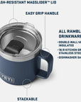 YETI Rambler 14 OZ (414ml) Stackable MS Mug (Rescue Red) info