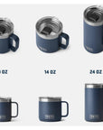 YETI Rambler 14 OZ (414ml) Stackable MS Mug (Navy) sizes