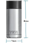 Yeti Rambler 12 OZ Bottle With Hotshot Cap (Black) measurements
