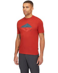 Rab Men's Crimp Reflection Tee (Tuscan Red) model angle left