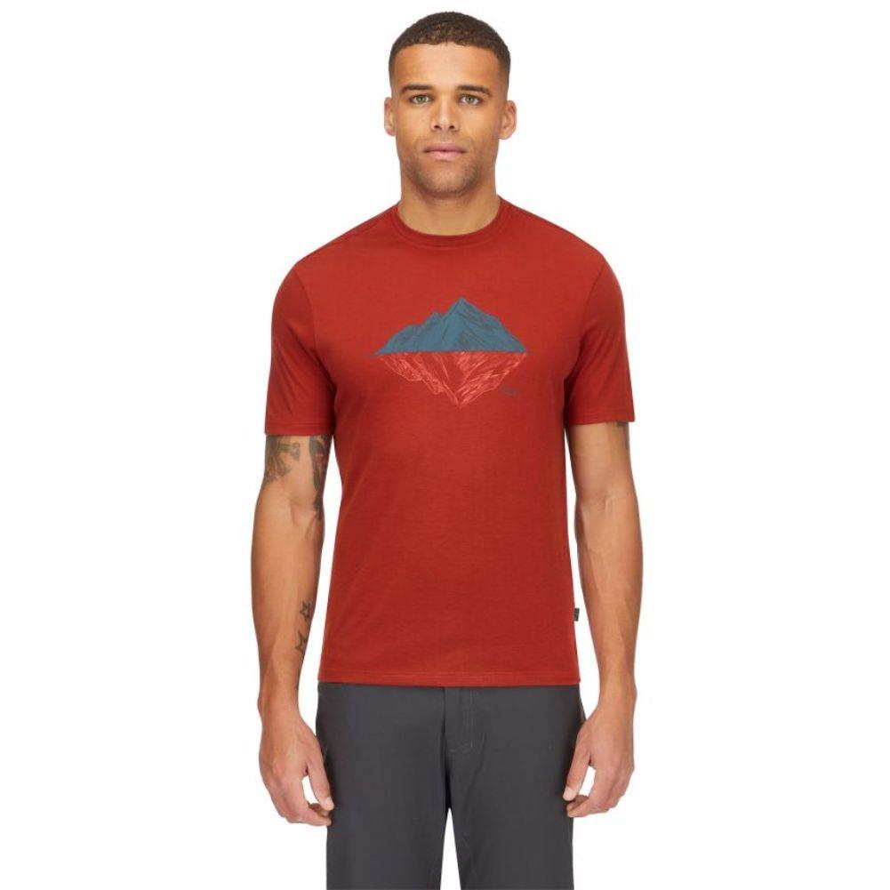 Rab Men's Crimp Reflection Tee (Tuscan Red) mode slightly close up