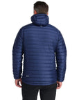 Rab Men's Microlight Alpine Down Jacket (Deep Ink/Marmalade) model back