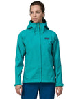 Patagonia Women's Torrentshell 3L Waterproof Rain Jacket (Subtidal Blue)model front