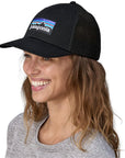 Patagonia P-6 Logo LoPro Trucker Hat (Black) model front