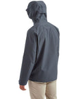 Patagonia Men's Triolet Waterproof Jacket (Smolder Blue) hodd up back facing