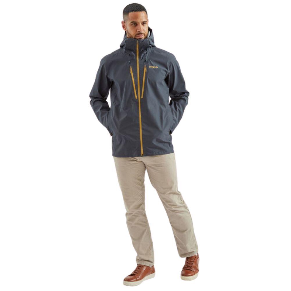 Patagonia Men's Triolet Waterproof Jacket (Smolder Blue) both hands in pocket