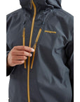 Patagonia Men's Triolet Waterproof Jacket (Smolder Blue) hand on pocket zip