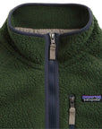 Patagonia Men's Retro Pile Fleece Jacket (Torrey Pine Green) collar