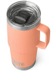 Yeti Rambler 20 OZ Travel Mug (Lowcountry Peach) top angle