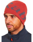Rab Logo Beanie (Tuscan Red/Graphene) male model