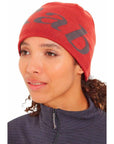 Rab Logo Beanie (Tuscan Red/Graphene) women model