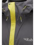 RAB Men's Downpour Eco Waterproof Jacket (Graphene/Zest) logo zipper