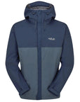 RAB Men's Downpour Eco Waterproof Jacket (Tempest Blue/Orion Blue)