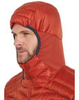 Rab Men's Cirrus Flex Insulated Hooded Jacket (Tuscan Red) hood up