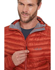 Rab Men's Cirrus Flex Insulated Hooded Jacket (Tuscan Red) zipping up