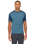 Rab Men’s Force Tee SS Baselayer Top (Orion Blue/Tempest Blue) model front