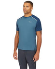 Rab Men’s Force Tee SS Baselayer Top (Orion Blue/Tempest Blue) model angle