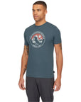 Rab Men's Stance Alpine Peak Tee (Orion Blue) model angle