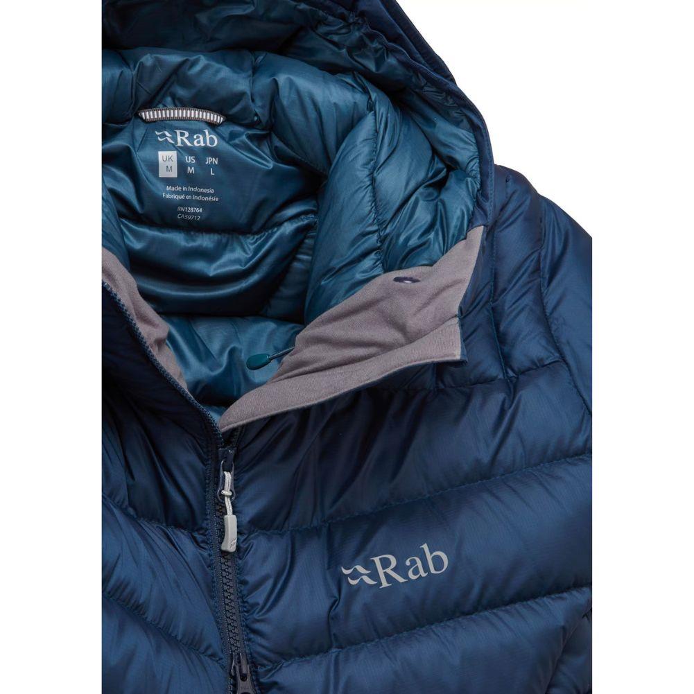Rab Men's Microlight Alpine Down Jacket (Tempest Blue) close up