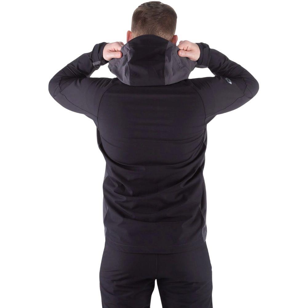 Mountain Equipment Men's Frontier Hooded Jacket (Anvil Grey/Black) back pose