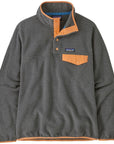 Patagonia Women's Lightweight Synchilla Snap-T Fleece Pullover (Nickel w/Vivid Apricot)