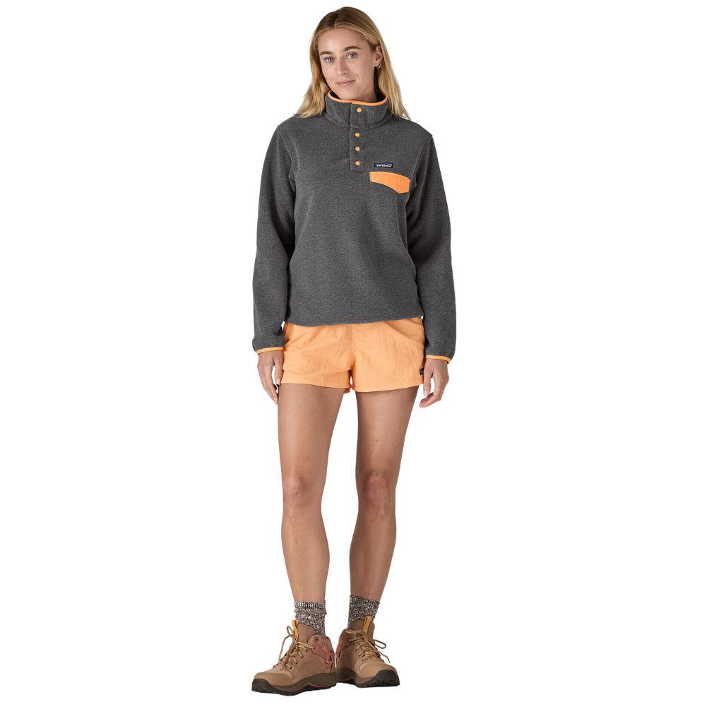 Patagonia Women's Lightweight Synchilla Snap-T Fleece Pullover (Nickel w/Vivid Apricot) full body