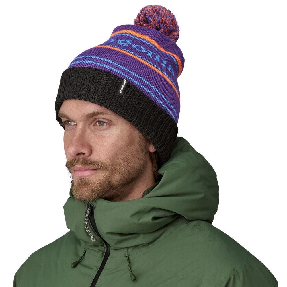 Patagonia Powder Town Beanie (Park Stripe: Purple) model angle