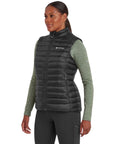 Montane Women's Anti-Freeze Down Gilet (Black) model angle left