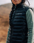 Montane Women's Anti-Freeze Down Gilet (Black) being used