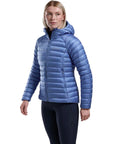 Montane Women's Anti-Freeze Hooded Down Jacket (Cornflower) model angle