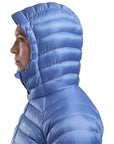 Montane Women's Anti-Freeze Hooded Down Jacket (Cornflower) hood up