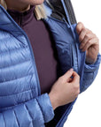 Montane Women's Anti-Freeze Hooded Down Jacket (Cornflower) inside pocket