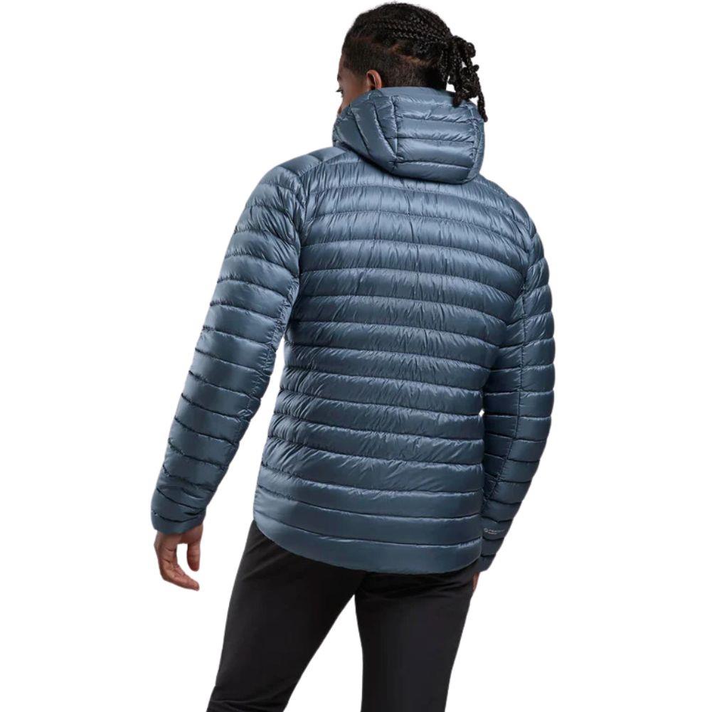 Montane Men's Anti-Freeze Hooded Down Jacket (Stone Blue) back pose