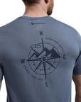 Montane Men's Impact Compass T-Shirt (Stone Blue) close up