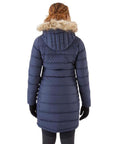 Rab Women's Deep Cover Recycled Down Parka (Deep Denim) back look