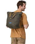 Patagonia Waxed Canvas Tote Pack 27L (Basin Green) on back