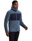 Montane Men's Caldus XT Hooded Fleece Jacket (Stone Blue) model going right
