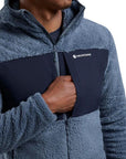 Montane Men's Caldus XT Hooded Fleece Jacket (Stone Blue) hand inpocket
