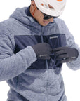 Montane Men's Caldus XT Hooded Fleece Jacket (Stone Blue) being used