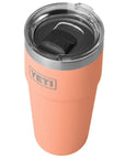 Yeti Rambler 20 oz (591 ml) Stackable Cup (Lowcountry Peach) top abngle