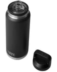 Yeti Rambler 36 oz (1065 ml) Bottle With Chug Cap (Black) lid off