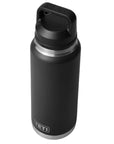 Yeti Rambler 36 oz (1065 ml) Bottle With Chug Cap (Black) top angle
