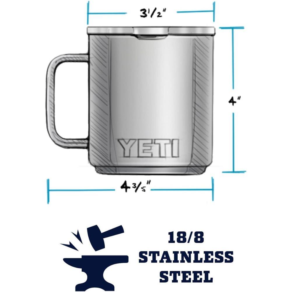 Yeti Rambler 10 oz (296 ml) Stackable Mug (White) measurements