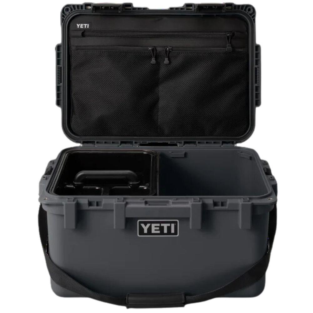 Yeti LoadOut GoBox 30 Gear Case (Charcoal) lid open