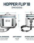 Yeti Hopper Flip 18 Cool Bag (Black) measurements